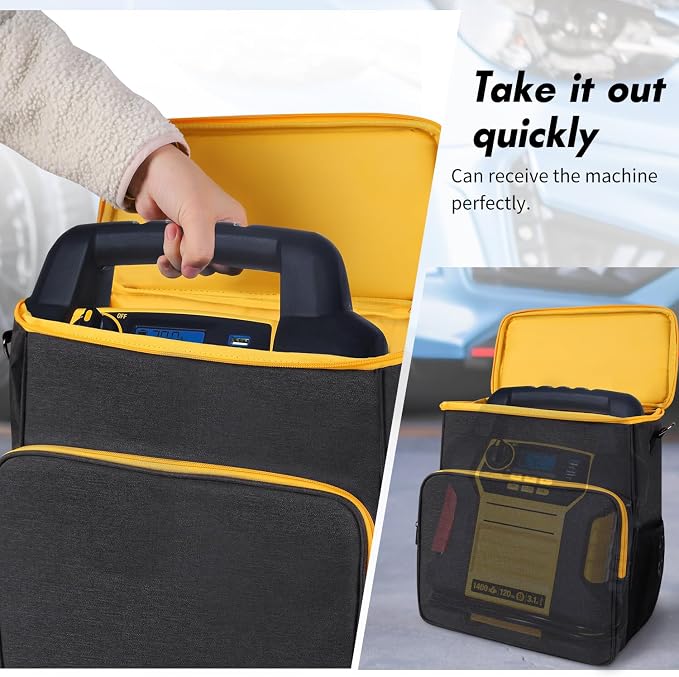 Storage Bag for Car Battery Jump Starter,Carry Case Compatible with DEWALT DXAEJ14 Digital Portable Power Station Air Compressor,Car Jump Starter Power Bank Bag