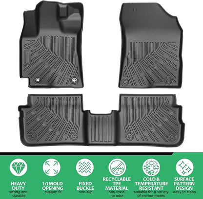 Floor Mats for Toyota Corolla 2009 2010 2011 2012 2013, Custom Fit Corolla Standard,LE,S XLE,XRS,L,LE/S Special Edition Mats, TPE Non-Slip Waterproof 2 Row Floor Liners Set