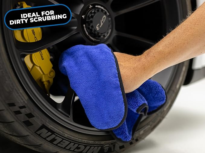 The Rag Company - Drying Towels for Car Detailing - Premium Microfiber Cloth Perfect for a Streak-Free Finish - Spectrum 420 Dark Pack - 420 GSM, 16" x 16" (9-Pack)