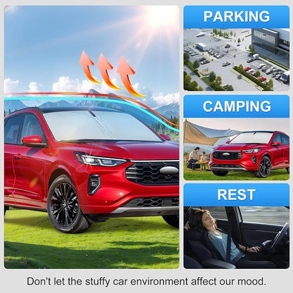 Windshield Sun Shade Sunshade for Ford Escape 2020-2026 | Custom Fit Windshield Cover, Blocks UV Rays, Multi-Layer Heat Shield, Durable Frame, Easy Fold & Storage