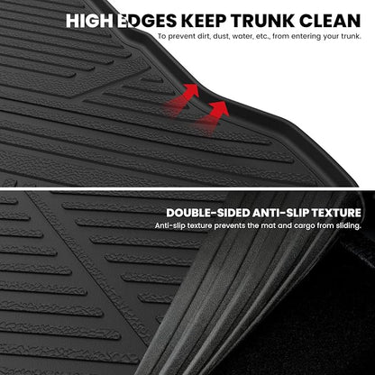 LASFIT Cargo Mat for Dodge Charger Daytona 2024 2025 2026 Scat Pack & R/T (Fit 2-Door, Not for 4-Door), All Weather TPE Custom Fit Trunk Mats Cargo Liners, Black