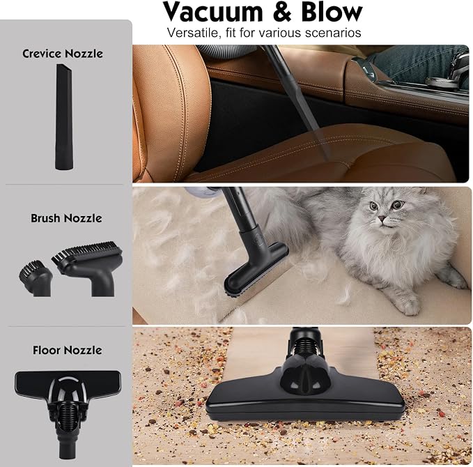 Cordless Vacuum Cleaner for 20V MAX Battery, Handheld Vacuum Cleaner for Home Car Hardwood Floor Carpet, Portable Shop Vacuum with Washable HEPA Filter(No Battery)