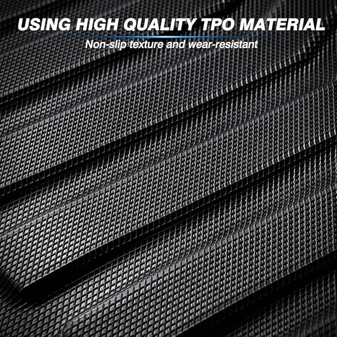 KUST All Weather Floor Mats for 2018-2024 Volkswagen Tiguan, Custom Fit Floor Liners for VW Tiguan Accessories 1st & 2nd Row High Edge Non-Slip