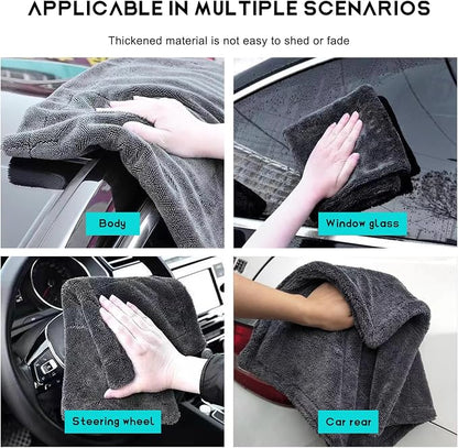 Microfiber Towels for Cars, 15.7"x23.6" 1200 GSM Ultra Thick Soft Car Detailing Drying Towel, Super Absorbent Double Twisted Loop Cloth Cleaning Towel for Car Truck SUV
