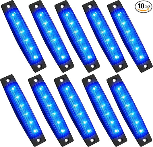 PSEQT 10 Pcs LED Rock Strip Lights Car Exterior Underglow Wheel Fender Well Lighting Kits Waterproof for Golf Cart Wrangler Offroad Truck RV UTV ATV Snowmobile (Blue)