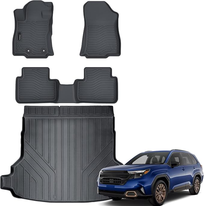 Auxko All Weather Floor Mats Cargo Mat Fit for Subaru Forester 2025 2026 (Not for Hybrid & Wilderness) TPE Liners Accessorise All Season Guard Odorless Anti-Slip Cargo & Floor Mats for Subaru Forester
