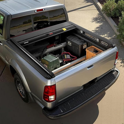 VEVOR Retractable Tonneau Cover, 5.5 ft Hard Retractable Tonneau Cover with Built-in Drainage Pipe for 2021-2024 Ford F-150 Crew Cab, Customized Design with Double-Lock & T-Slot