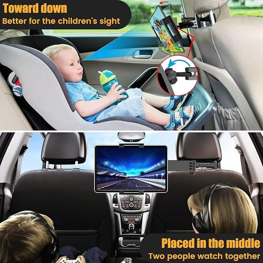 najiaxiaowu PC Tablet Mounts 2 Pack Tablet Holder for Car,ipad Headrest Mount for 5.5-18.4 Inch ipad/Phones Car Tablets Holder with 360°Rotating Adjustable,Black
