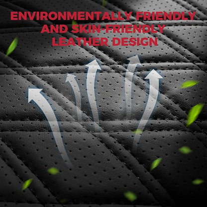 FREESOO Custom Seat Covers for Toyota RAV4 2019-2025 Hybrid SE/XSE 2021-2024 Prime SE/XSE 2025 PHEV, RAV4 Leather Car Seat Covers Interior, RAV 4 SUV Accessories Full Set, Black