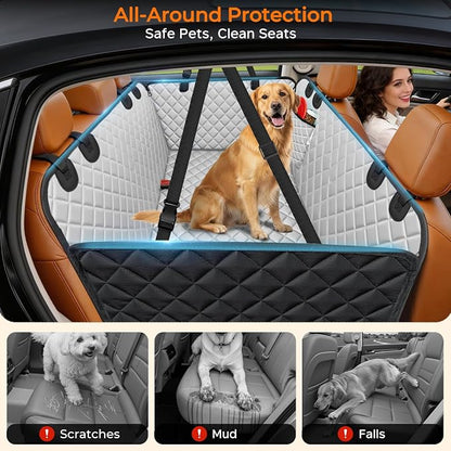 URPOWER Dog Car Seat Cover for Pets 100% Waterproof Seat Cover Hammock 600D Heavy Duty Scratch Proof Nonslip Durable Soft Back Seat Covers for Cars and SUVs