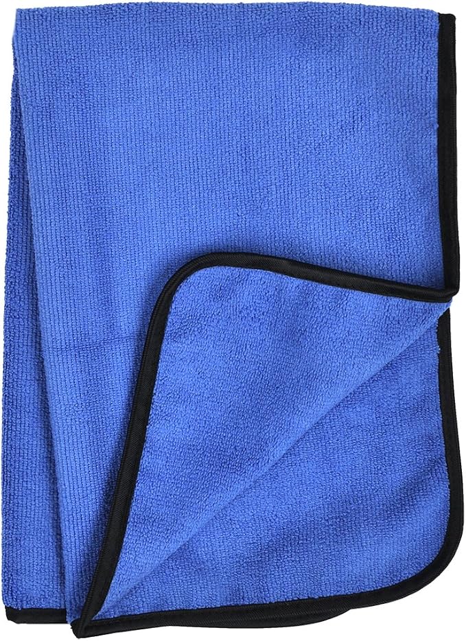 Detailer's Preference 390 GSM Premium Microfiber Towels, Ultra Soft, Lint-Free, Streak-Free, Highly Absorbent, Scratch-Free Cleaning & Drying Cloths for Auto, Home & Detailing, 16x24, 12-Pack, Blue