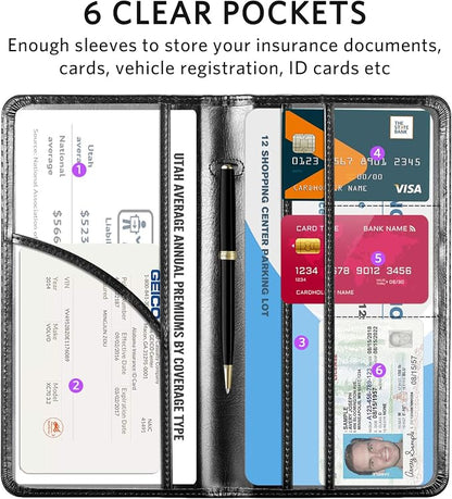 CoBak Car Registration and Insurance Holder - Vehicle Glove Box Car Organizer,Auto Truck Comparment Accessories Case with Magnetic Closure for Driver License,Cards