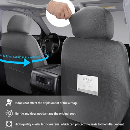 NS YOLO Leather Car Seat Covers,Universal Fit for Most Cars,SUVs and Sedans,Waterproof Luxury Leatherette Cushions, 2 Seats Protectors (Grey, Front Pair-2 Seats(Driver and Passenger))