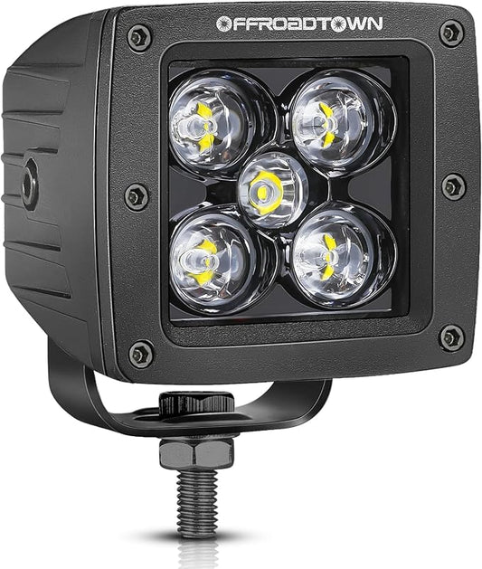 OFFROADTOWN LED Cube, 1PC 3 Inch 50W CREE LED Pods Spot Offroad Driving Lights 3x3 LED Cube Light Ditch Fog Lights for Truck Pickup Motorcycle UTV ATV SUV Boat 4x4 Car
