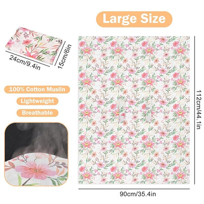 Baby Car Seat Cover - 100% Muslin Cotton Universal Breathable Canopies for Boys and Girls Soft Spring Summer Car Seat Cover Lightweight Infant Car Seat Canopy - Pink Floral