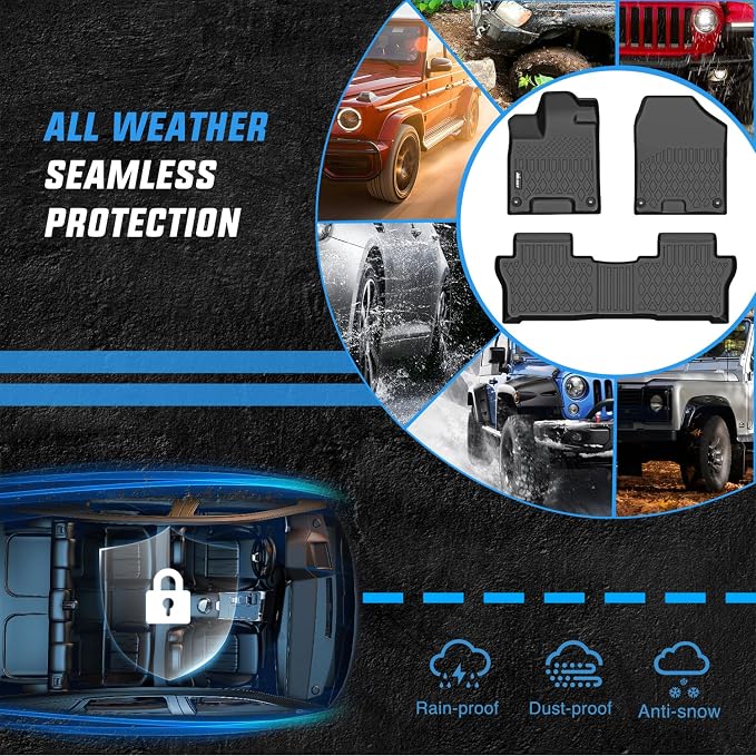 Nilight TPE Floor Mats for Honda Passport 2019 2020 2021 2022 2023 2024 2025 All Weather Custom Fit Heavy Duty Floor Liners