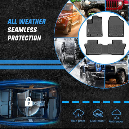 Nilight TPE Floor Mats for Honda Passport 2019 2020 2021 2022 2023 2024 2025 All Weather Custom Fit Heavy Duty Floor Liners