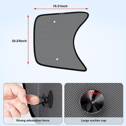 KUST Semi-Truck Side Window Sun Shade - Fits Freightliner Cascadia (All Years) - UV Block & Heat Reduction - with Suction Cup -Mesh Side Window Shades for Long-Haul Drivers