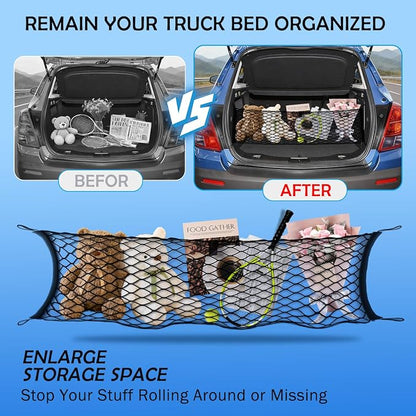 Envelope Style Cargo Net for 2018-2026 Chevy Equinox & GMC Terrain Accessories, Trunk SUV Mesh Cargo Net, Upgraded 5mm Bungee&Double-layer Nylon Storage Tailgate Netting Grocery&Tools Holder Organizer