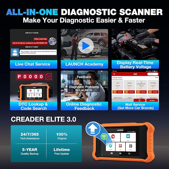 Launch Creader Elite 3.0 Bidirectional Scan Tool fit for Toyota/Lexus, 2026 Full System OBD2 Scanner, All Reset Service Code Reader, ECU Code, AUTO VIN, Battery Registration, Lifetime Free Update