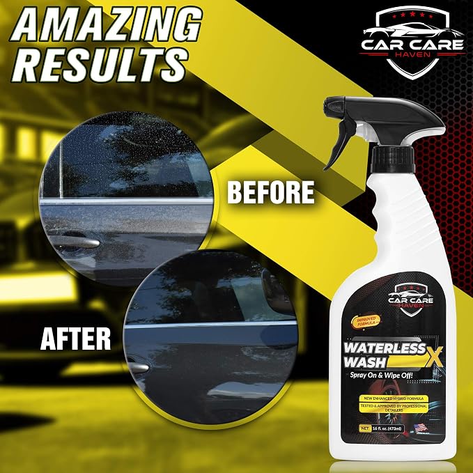 Waterless Wash X-Car Detailing, 128 oz Gallon | No Water Needed, Quick Detailer for Any Vehicle, Wash in Garage, at Work, or Anywhere, Spray On & Wipe Off