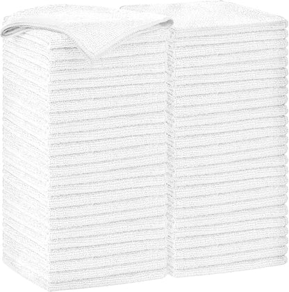 AIDEA Microfiber Cleaning Cloth White 50PK, Cleaning Rags, Microfiber Towels for Cars, Kitchen Towels Dusting Cloth, Wash Cloths, Dish Rags White, 11.5"x 11.5"