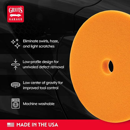 Griot's Garage 6.5" BOSS Correcting Foam Pads for Car Polishing, Buffing, Detailing and Light to Moderate Auto Paint Correction, Durable, Machine-Washable, Pack of 2