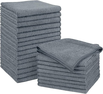 Orighty Grey Microfiber Cleaning Cloth, Microfiber Towels for Cars, Highly Absorbent Car Cleaning Supplies, Lint Free Cloths Clean Rags for Car Care, House, Kitchen, 12x11 inch, Pack of 24