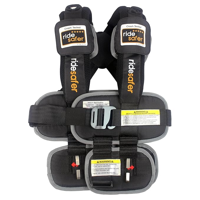 RideSafer Gen 5 - Extra Large Black, Lightweight, Compact, Portable Car Seat - Perfect for Travel and Everyday Child Safety