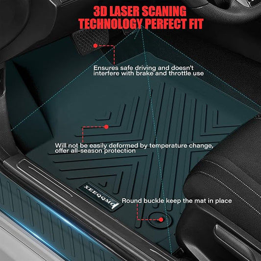 Floor Mats &Trunk Mat for 2022 2023 2024 2025 2026 Nissan Pathfinder 7&8 Seats with Backrest Mat All Weather TPE Rubber Cargo Liner for 2022-2026 Nissan Pathfinder Accessories