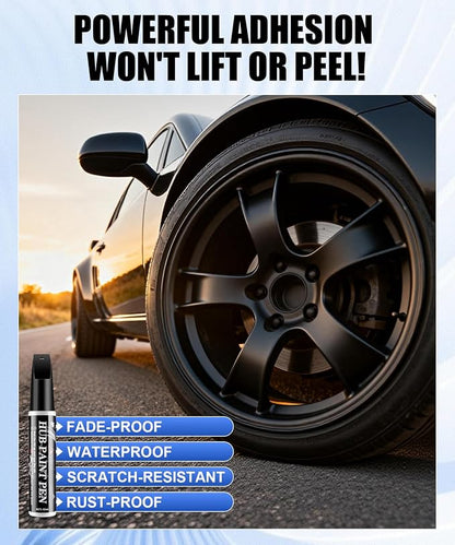 Amiss Gloss Black Rim Repair Kit, Wheel Paint and Rim Paint Touch Up Pen for Curb Rash, Universal Alloy Wheel Scratch Repair for Scratches and Scuffs, Car Accessories (Gloss Black)