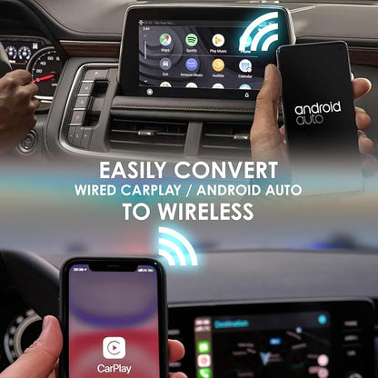 CPW32 Wireless CarPlay Android Auto Adapter for iPhone iOS 10+ and Android 11+ Plug & Play, Auto Connect