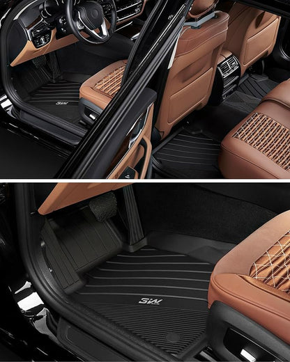 3W Floor Mats Custom Fit for 5 Series BMW 2017-2023 520i 528i 530i 540i 550i M5 G30, All Weather TPE Custom Fit Floor Liner 1st 2nd Rows BMW 5 Series Accessories Full Set Car Mats (Not for GT & 530e)