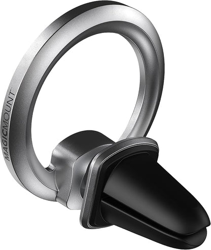 Scosche MagicMount MEMSV Elite2 Magnetic Phone Mount for Car Vent, MagSafe Phone Holder with 360° Adjustable Magnet Head, Cell Phone Stand Compatible with iPhone 16/15/14/13/12 & MagSafe Case, Silver