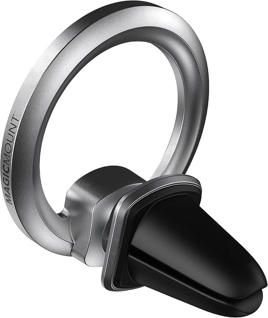 Scosche MagicMount MEMSV Elite2 Magnetic Phone Mount for Car Vent, MagSafe Phone Holder with 360° Adjustable Magnet Head, Cell Phone Stand Compatible with iPhone 16/15/14/13/12 & MagSafe Case, Silver