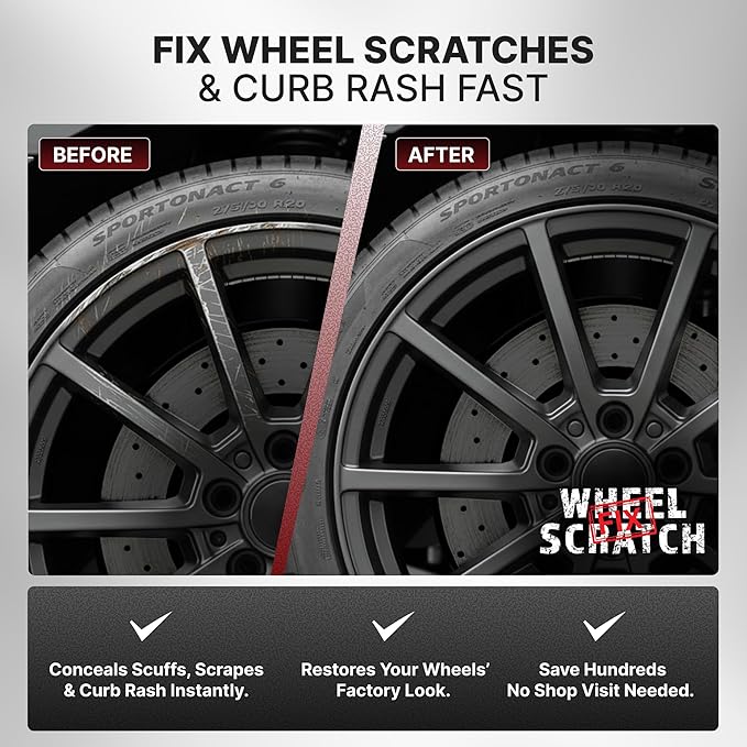 Wheel Scratch Fix® Gray Touch Up Paint for Cars - DIY Alloy Wheel Paint Repair, Curb Rash Remover with Fast-Drying Pen - Long-Lasting OEM Finish Car Rim Paint for Scuffs and Chips at Home, 2-Pack (GRAY PACK (ANTHRACITE & SATIN DARK GREY))