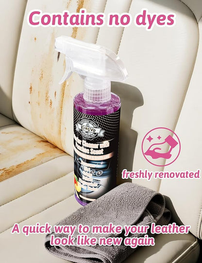 Kingvo Car Interior Cleaner, Interior Cleaner Carpet Dashboard Vinyl Sofa Leather Shiny Car Stuff Detailing Kit Cleaning Supplies,Peach Scent