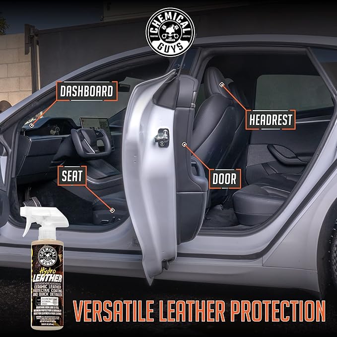 Chemical Guys SPI22916 HydroLeather Ceramic Leather Protective Coating for Car Interiors, Furniture, Apparel, Boots, and More (Works on Natural, Synthetic, Pleather, Faux Leather and More) (16 fl oz)