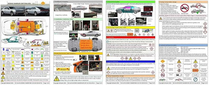 Generic Digital Rescue Card with QR Code, Windshield, Self-Adhesive, 10 x 6 x 0.2 cm, for Car B Pillar and Fuel Cap, Multilingual