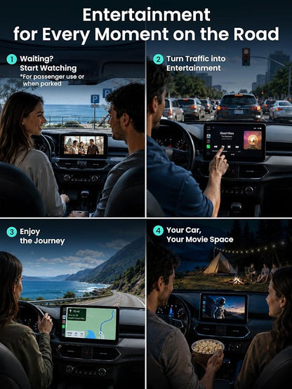Magic AI Box, Wireless CarPlay/Android Auto Adapter, Car Video Box Supports for Netflix/YouTube/TikTok/TF Card, DriveChat AI Smart Box with GPS/Dual Bluetooth