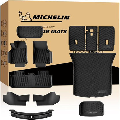Michelin Vehicle Mat, All-Weather TPE Custom Fit Liner for Tesla Model Y 5 Seat Floor Mats 2025-2027 (12 Piece), Premier