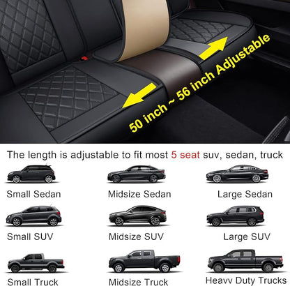 MIROZO Seat Covers Full Set,Car Seat Covers Black Car Seat Protector Waterproof Automotive Seat Covers Front and Back Fit for Most Sedan, Truck and SUV