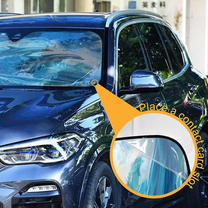 Windshield Sun Shade Beautiful Dolphins Jumped Front Window Block UV Shades Visor Reflective Retractable for Car SUV Trucks
