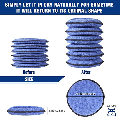 WORKPRO 18-Pack Car Wax Applicator Pads with Finger Pocket, Microfiber Soft Foam Polishing Pads for Car Detailing & Cleaning, Lint-Free, High Resilience