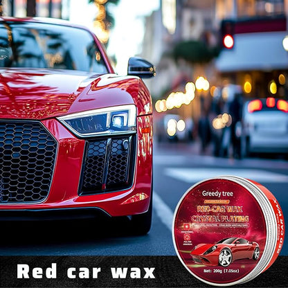 Car Paste Wax High Gloss Shine, Long Lasting Paint Protection, Superior Hydrophobic Water Repelling Properties, Natural Wax for Minor Scratch Repair and UV Protection, Safe for All Vehicles(Red)