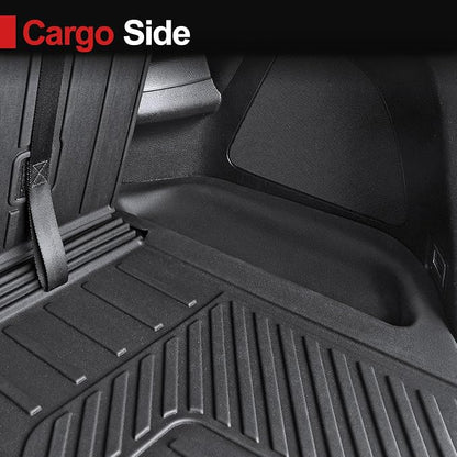 Floor Mats for 2016-2022 Honda Pilot 8 Passengers (No Elite Models), Cargo Mat with Backrest Mat All Weather Protection TPE Car Liner for Honda Pilot Door Sill Guards Accessories