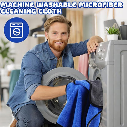 Tallew 50 Pcs Microfiber Towels:16"x16" Microfiber Drying Towels Bulk Micro Fiber Car Cleaning Cloth for Cars Drying Washing Polishing Office Windows Cleaning Household Supplies (Blue,Gray)