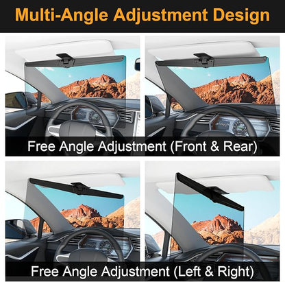 Veharvim Sun Visor Extender for Car 2 Pack, Polarized Car Visor Extender Sun Blocker UV400, Adjustable Visor Extension, Clip on, Large(2 Pack)
