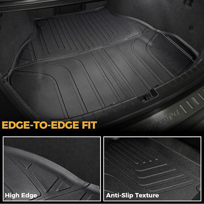 Floor Mats for Honda Accord 2013-2017, All Weather Floor Mats Trunk Cargo Liner and Door Sill Guards Accessories, Full Coverage Set (Fit Sedan Models)