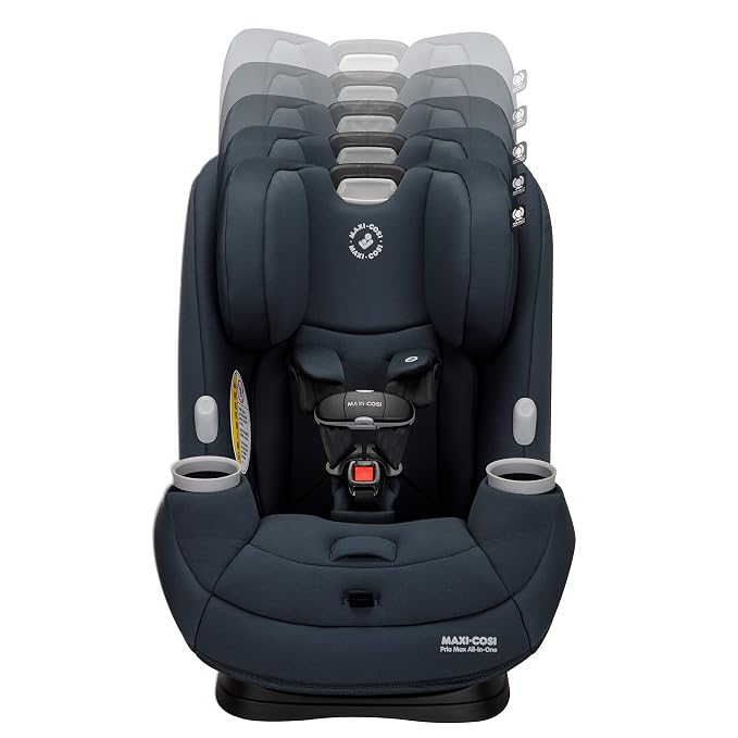 Maxi-Cosi Pria Max All-in-One Convertible Car Seat, Rear Facing Car Seat (4-40 lbs), Forward Facing Car Seat (22-65 lbs), High Back Booster Seat (40-100 lbs), Pure COSI, Essential Graphite